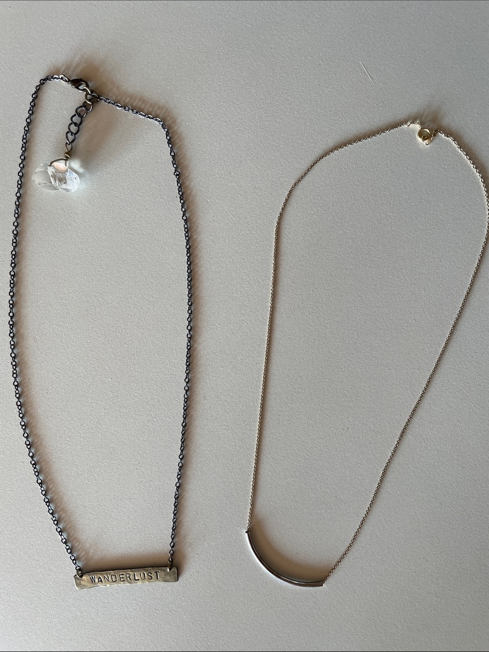 FREE PEOPLE.   Layered Wanderlust and Curved Bar Necklace - Gold and Black
